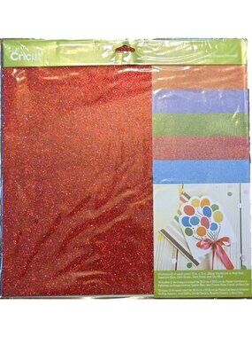 Cricut Glitter Card Stock Bright Sampler 10 - 12"x12" Sheets NEW